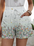 Women's Botanical Floral Design Pocket Patchwork Loose Casual Pants
