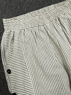 Jacquard striped printed button-down slacks