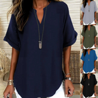 👕Stylish top in plain fabric with short sleeves
