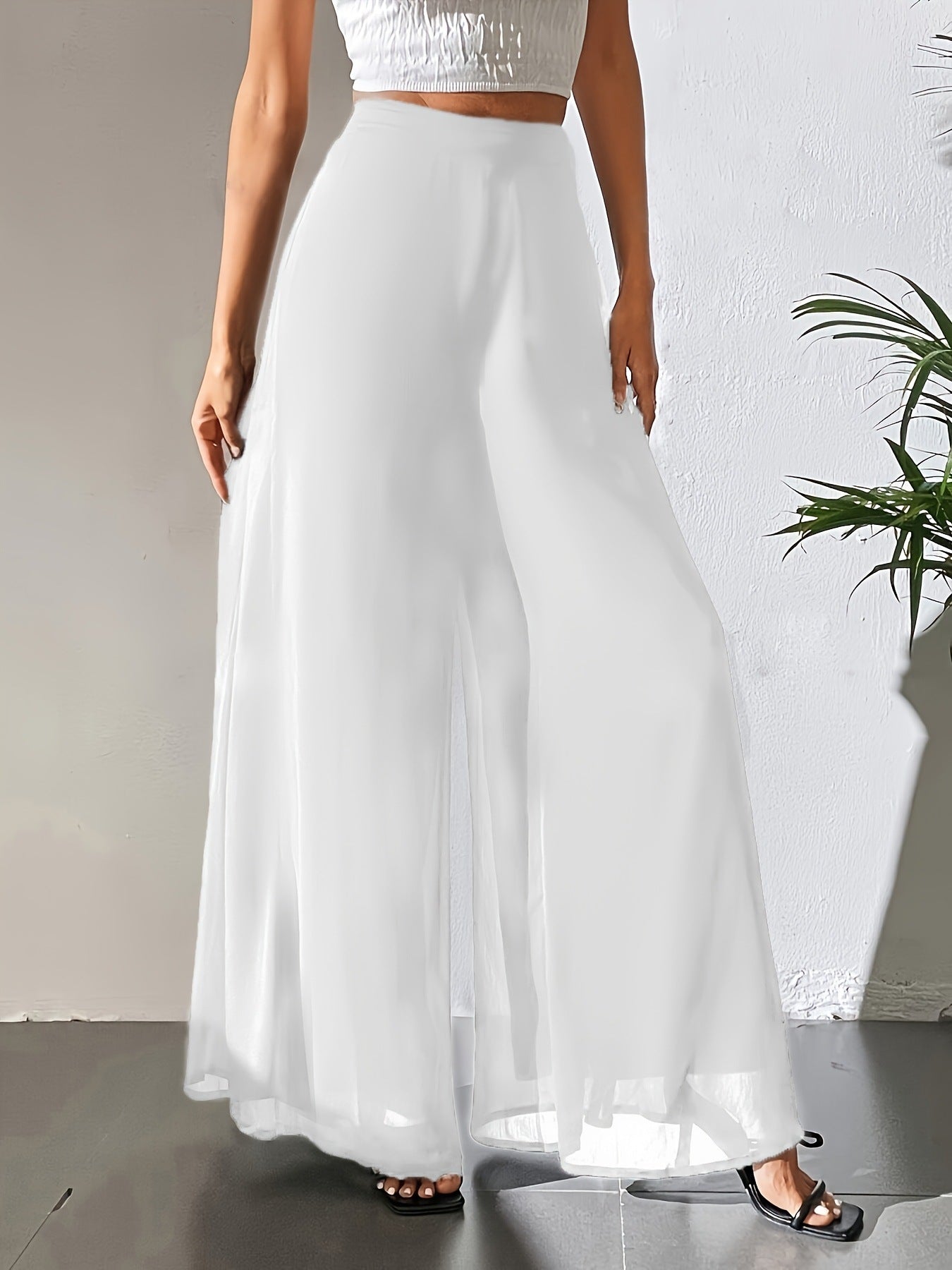 Women's Minimalist Chiffon Wide-leg Pants