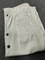 Jacquard striped printed button-down slacks