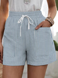 Women's Retro Striped Pocket Patchwork Loose Casual Pants