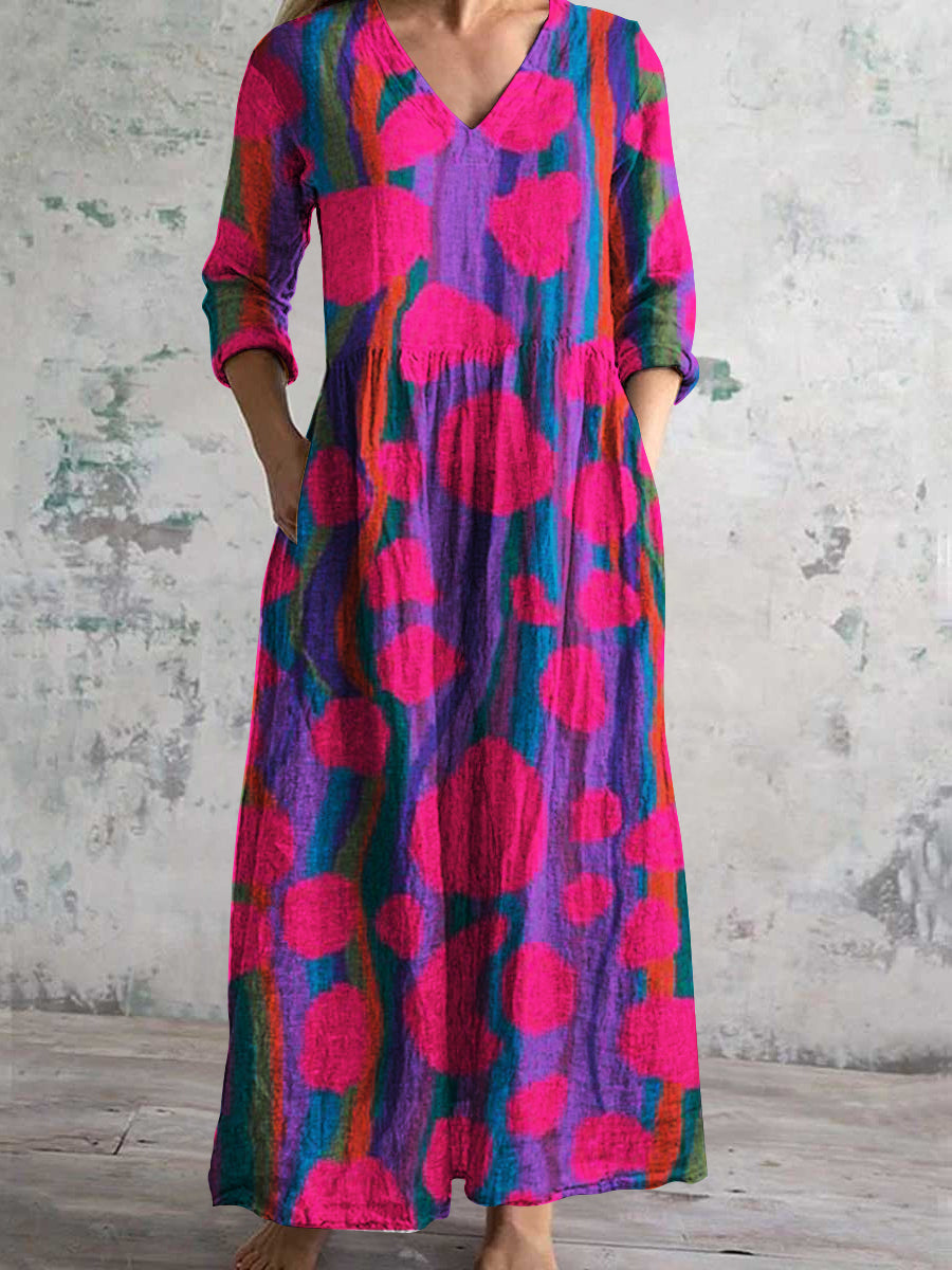 Women's V-Neck Vintage Everyday Art Geometric Pattern Dress