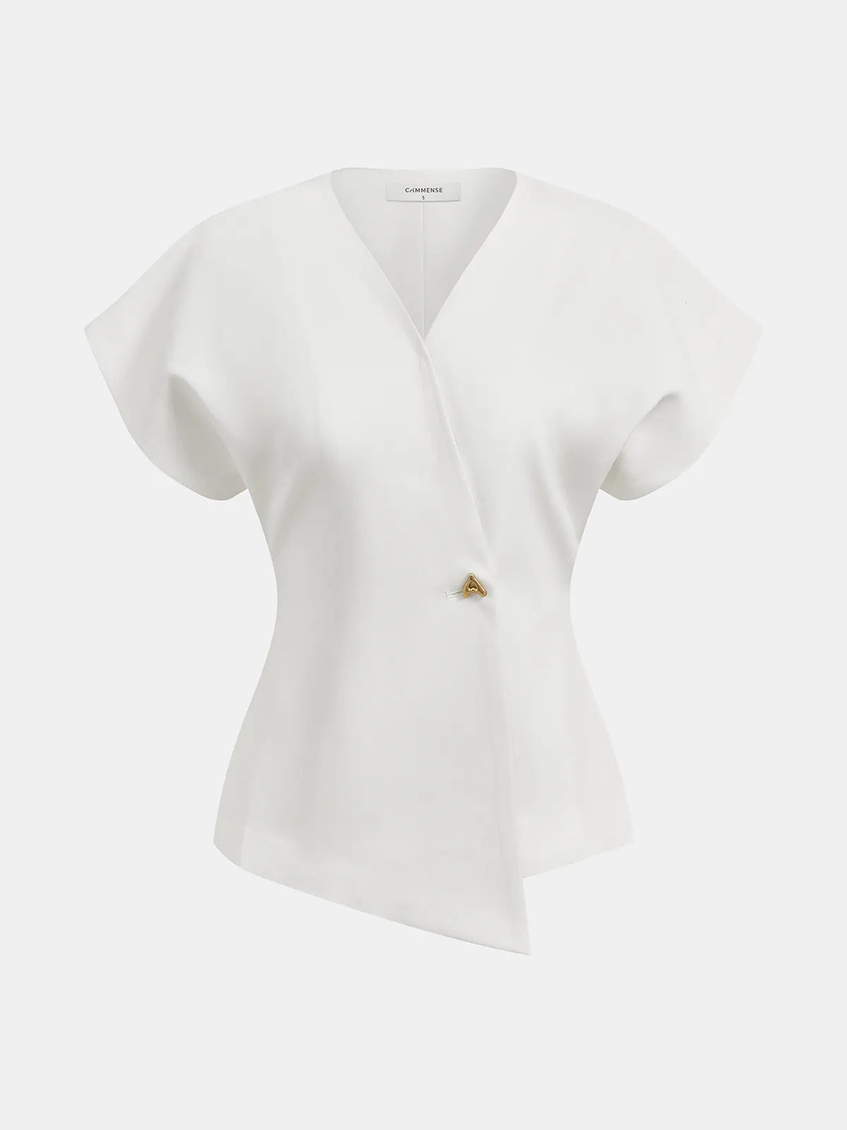 Trendy V-Neck Button Down Blouse