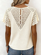 Women'S Casual Lace-Paneled Top