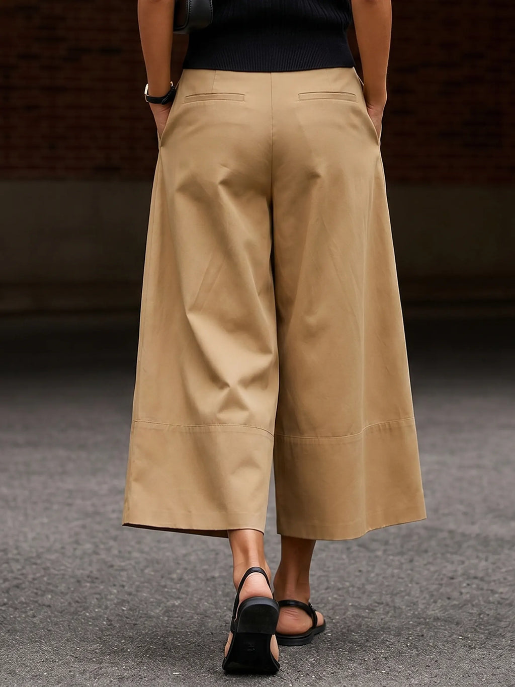 Women's Fashionable Combed Cotton Wide-leg Pants