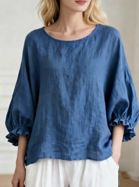 Women's Round Neck Batwing Sleeve Half-Sleeve T-Shirt