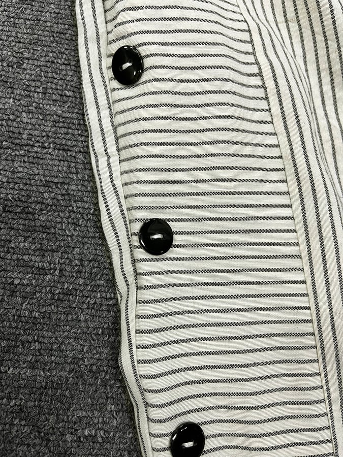 Jacquard striped printed button-down slacks