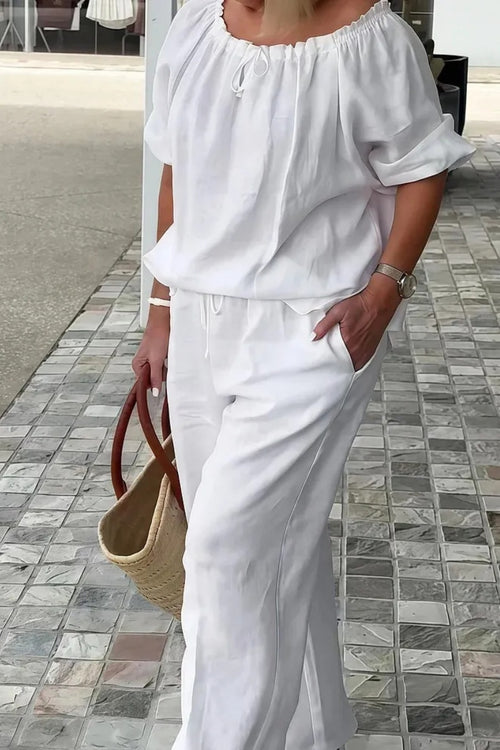 Cotton Linen Set with a Loose Fit