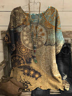 Women's Round Neck Bohemian Vintage Top