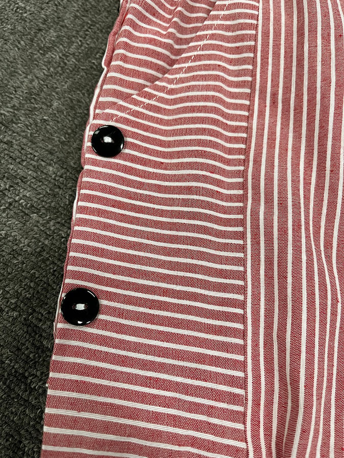 Jacquard striped printed button-down slacks
