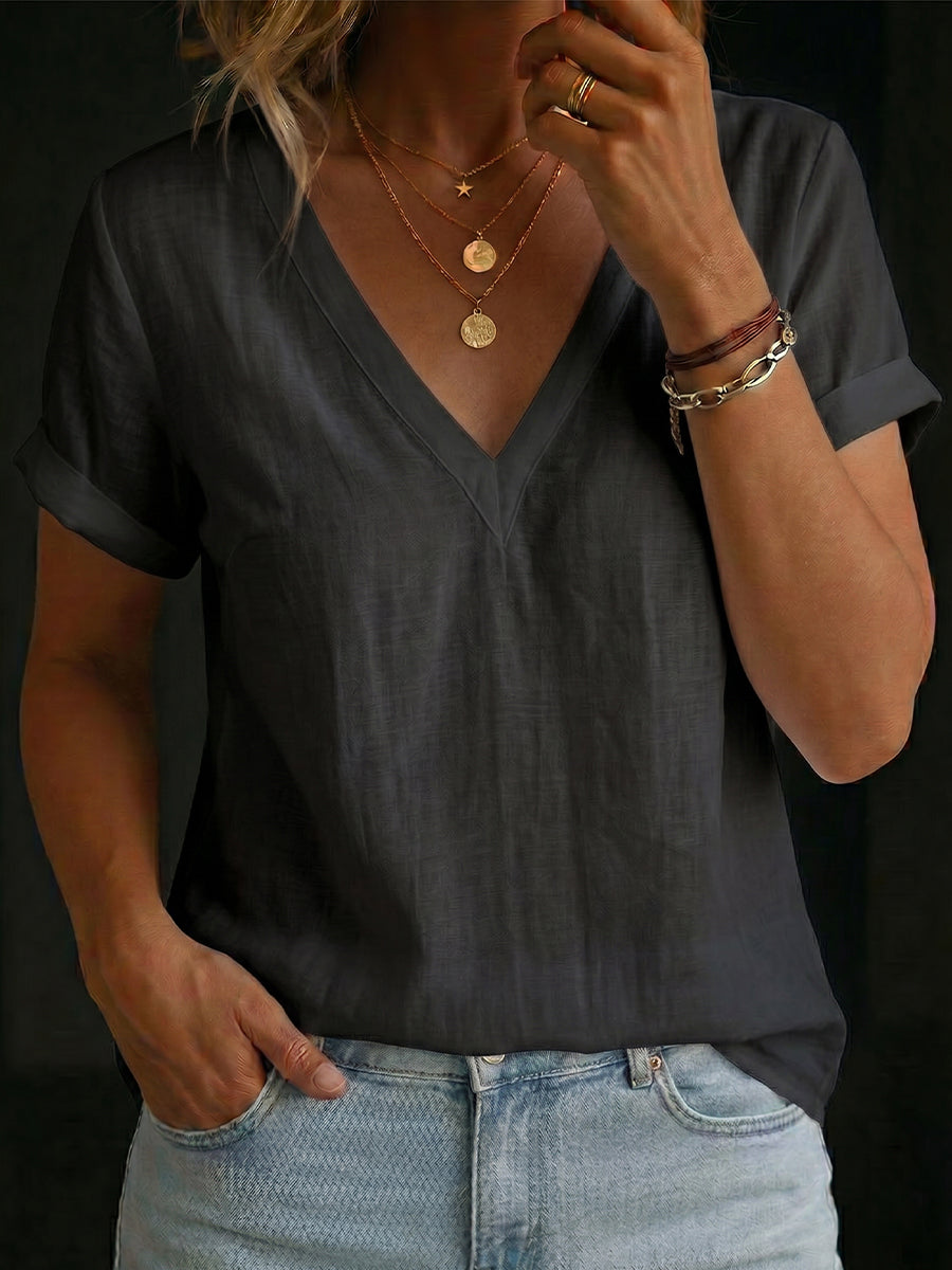 Women's V-neck Short-sleeve Top