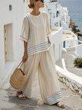 Women'S Loose Striped Pants Suit