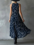 Women's Vintage Elegant Sleeveless V-neck Maxi Dress