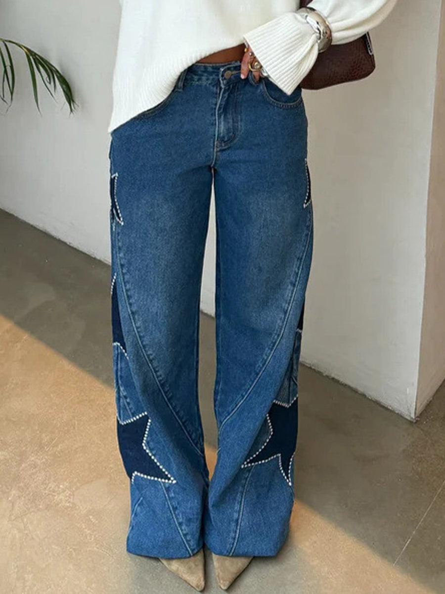 Stylish Casual Star-patterned Jeans