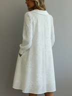 Vintage Peter Pan Collar Embroidered Floral Dress
