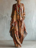 Elegant & Artistic Classic Totem Print Two-piece Set