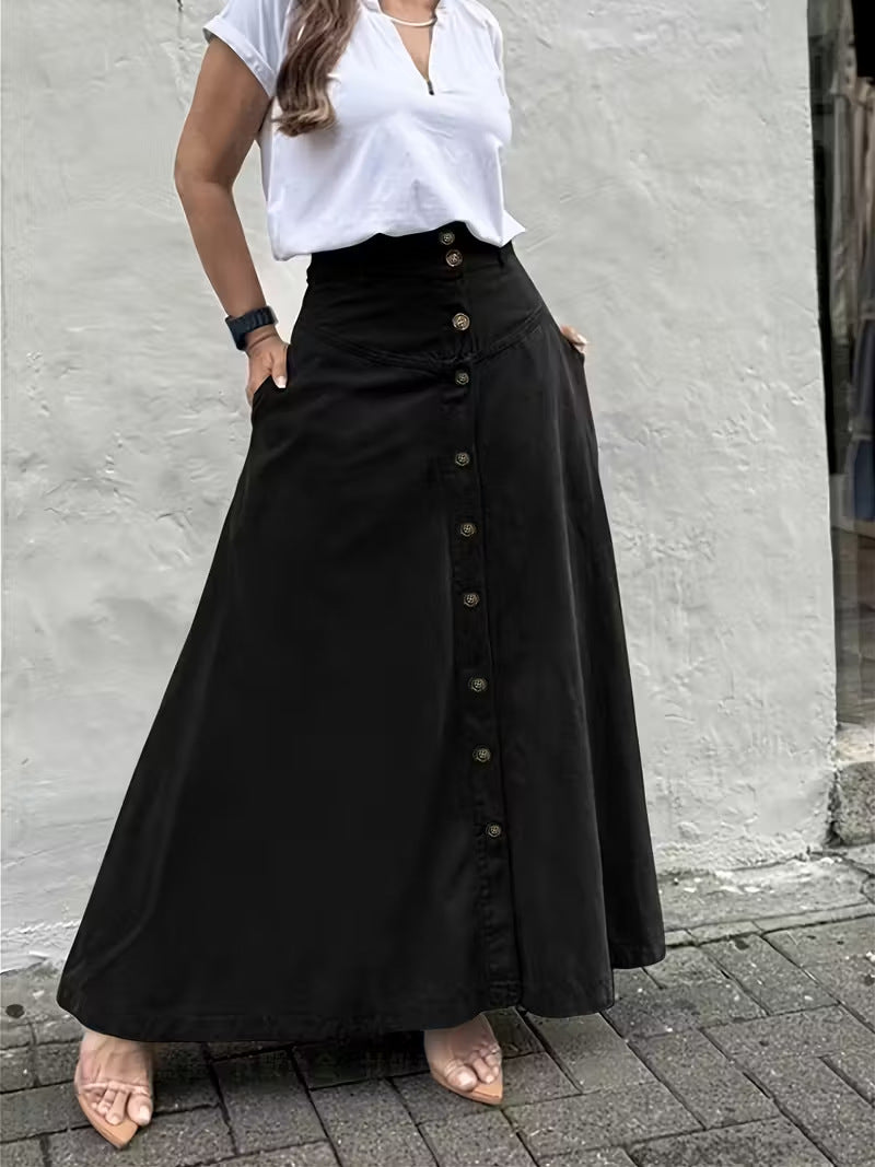 Women's Casual And Fashionable A-line Cotton Skirt