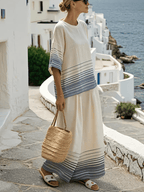 Women'S Loose Striped Pants Suit
