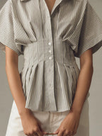 Women's Striped Art Pattern Casual Cotton Shirt