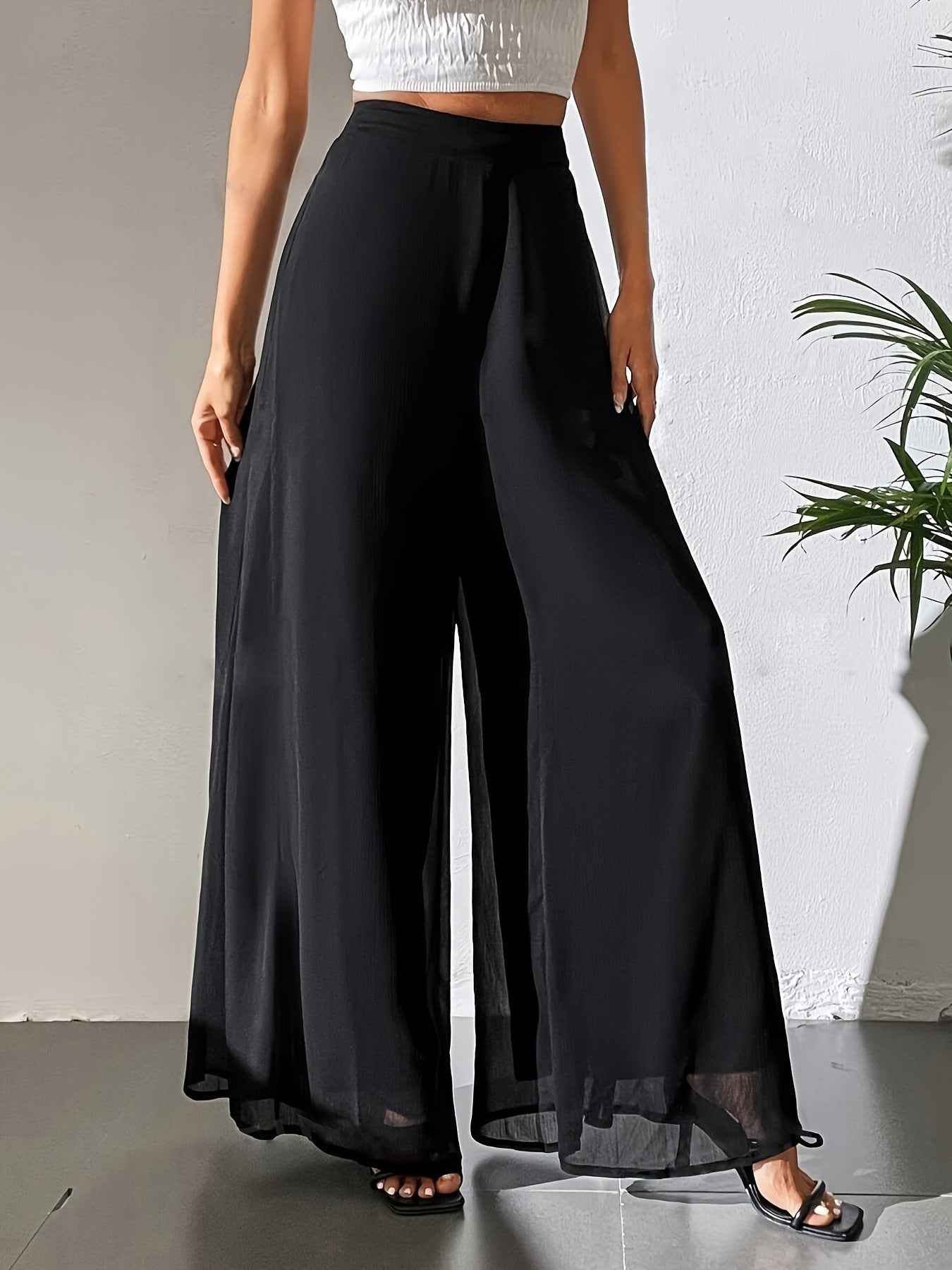 Women's Minimalist Chiffon Wide-leg Pants