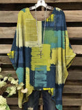 Women's Round Neck Vintage Geometric Top
