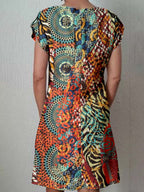 Women's Classic Art Floral Print Cotton and Linen  Dress