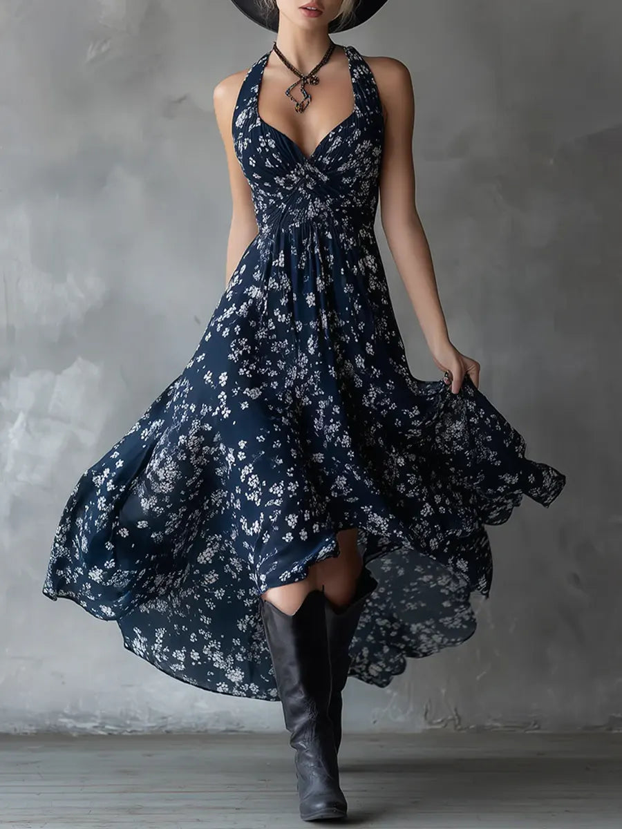 Women's Vintage Elegant Sleeveless V-neck Maxi Dress