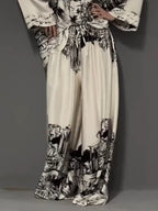 Architectural Print Satin Shirt