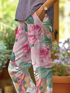 Women's Art Floral Loose Casual Pants (With Pockets)