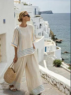 Women'S Loose Striped Pants Suit
