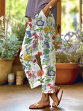 Women's Art Floral Loose Casual Pants (With Pockets)