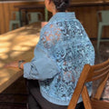 Casual Lace-Trimmed Denim Jacket