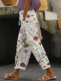 Women's Botanical Floral Design Print Lace-Up With Elastic Waist Loose Casual Pants