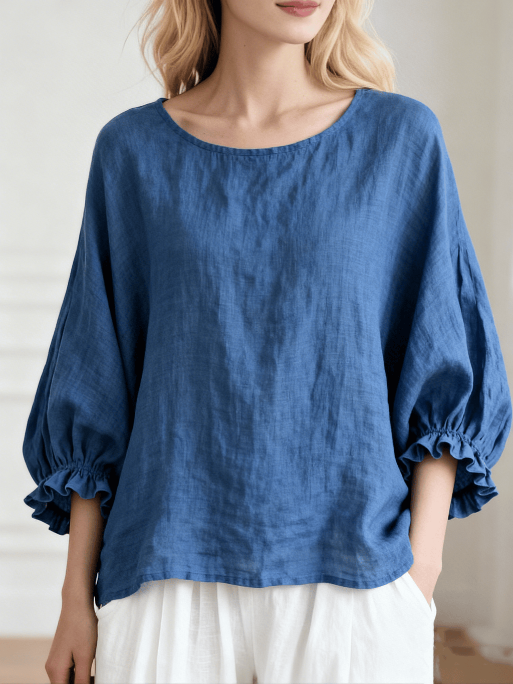 Women's Round Neck Batwing Sleeve Half-Sleeve T-Shirt