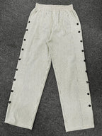 Jacquard striped printed button-down slacks