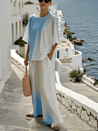 Women'S Loose Contrast Gradient Pants Set