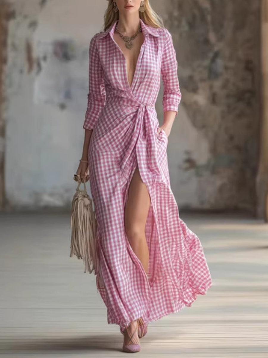 Loose-fit Casual Linen And Cotton Dress