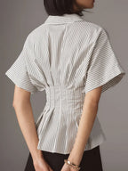 Women's Striped Art Pattern Casual Cotton Shirt