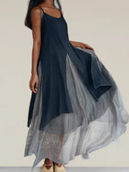 Women's Vintage Elegant Sleeveless Paneled Maxi Dress