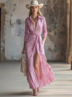 Loose-fit Casual Linen And Cotton Dress