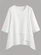 Women'S Layered Pocket Solid Color Top