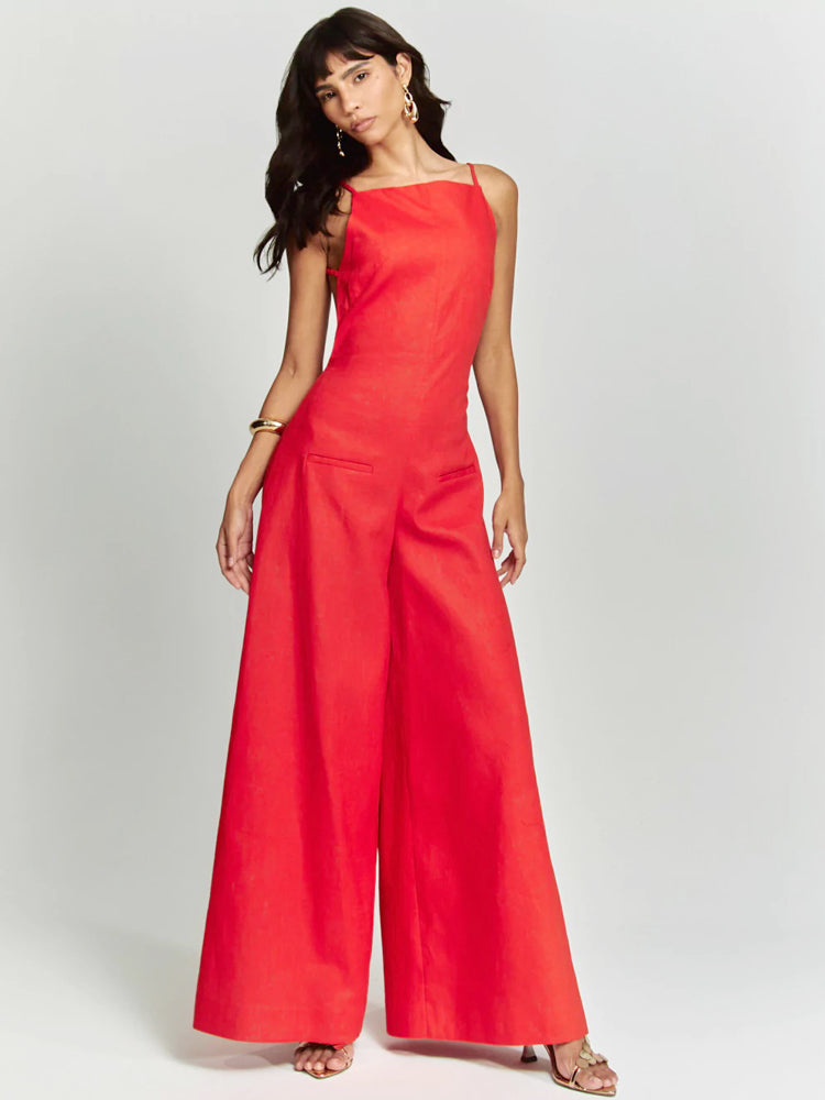 Brown Halter Jumpsuit