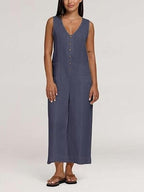 Women's Loose Fit Sleeveless Wide Leg Overalls