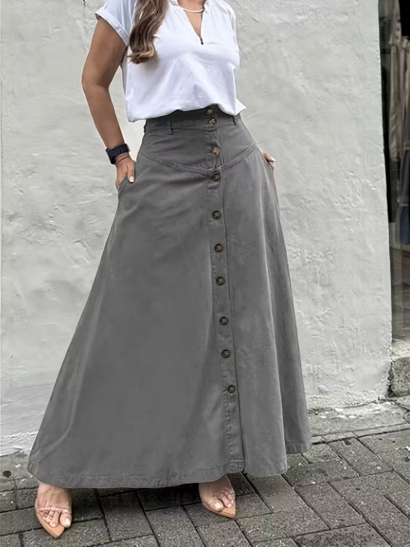 Women's Casual And Fashionable A-line Cotton Skirt