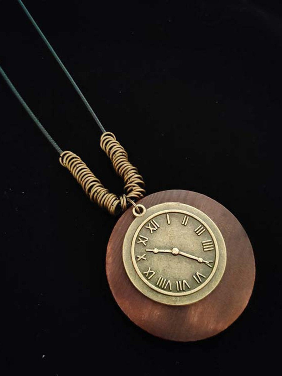 Women's Ethnic Style Wood And Alloy Long Chain Necklace