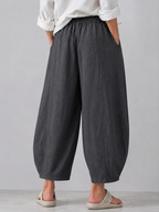 Loose-fit Cotton-linen Casual Harem Pants