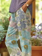 Women's Art Floral Loose Casual Pants (With Pockets)