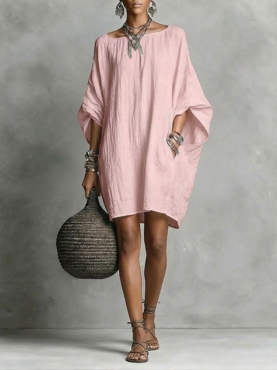 Casual cotton and linen dress