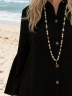 Women's Cotton And Linen Flared Long-Sleeved Shirt